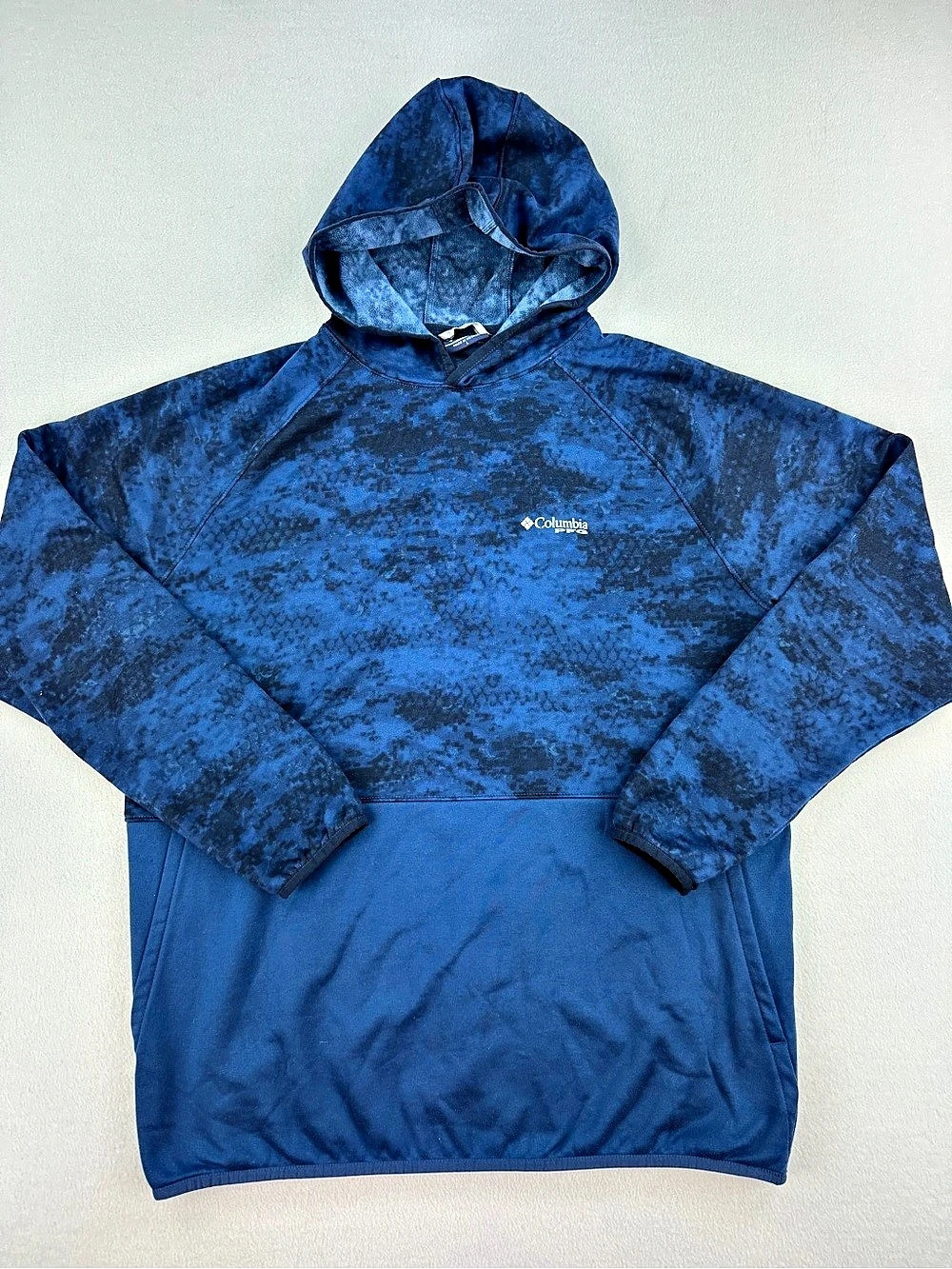 Columbia PFG Super Terminal Fishing Thermal Fleece Pullover Hoodie Men Sz L